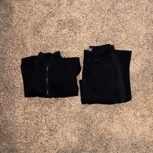 Black Zip-Up Jacket and Pants Set